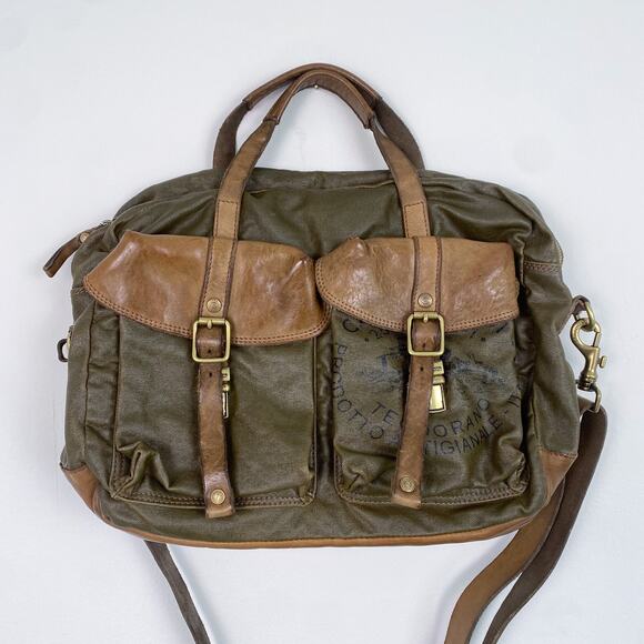 Campomaggi Virtus Work Handbag in Military Green Teodorano Print - Picture 1 of 8